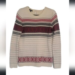 Criss-Cross Fair Isle Sweater- Talbots size small